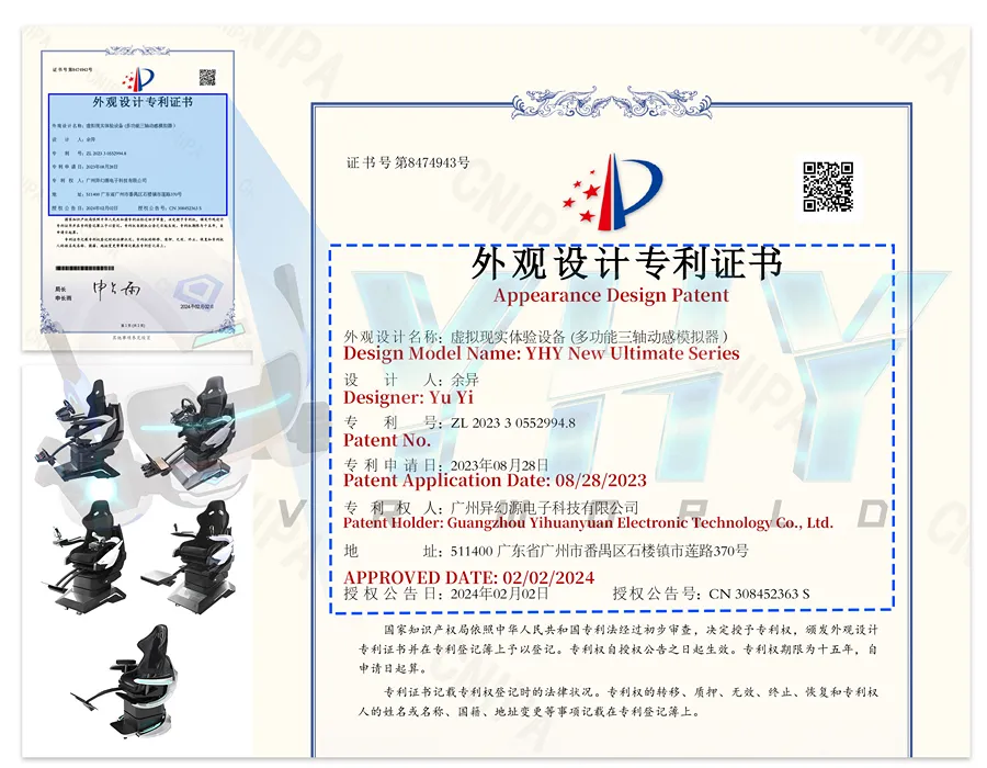 Guangzhou Yihuanyuan Electronic Technology Co., Ltd.-2023305529948 Equipo de experiencia de realidad virtual-(Simulador dinámico de tres ejes multifuncional) -Ensignas de diseño de diseño