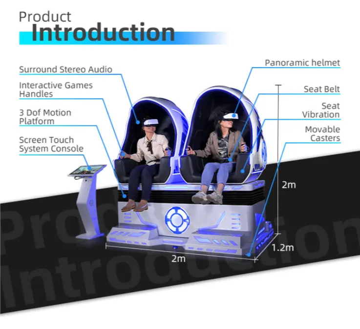 9D VR Simulator Double Egg Chair